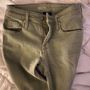 army green flare jeans